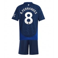 Maglia Calcio Manchester United Bruno Fernandes #8 Seconda Divisa Bambino 2024-25 Manica Corta (+ pantaloncini)